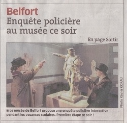 articles de presse  de meurtre aux musées