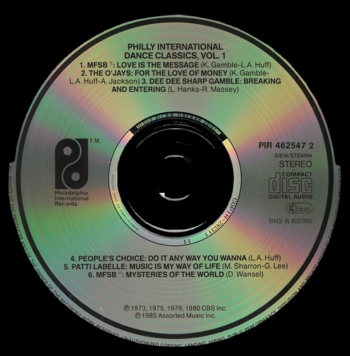 1984 : Various Artists : Album " Philly International Dance Classics Vol. 1 " Philadelphia International Records PZ 39254 [ US ]