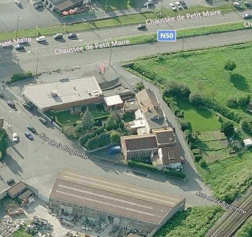 Tournai - vue aérienne du temple de la rue de la Borgnette