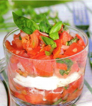 des recettes dete - photo verrines tomates-mozza