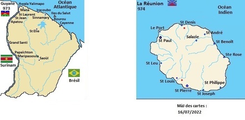 Guyane (973) La Réunion (974)