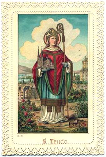 Saint Trond ou Trudon. Prêtre en Hesbaye, Belgique († v. 690)