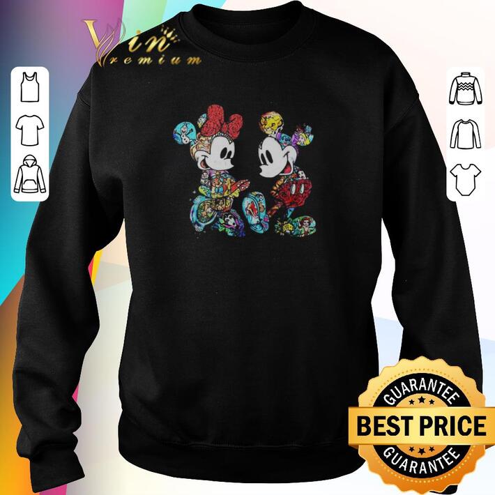 Premium Mickey and Minnie Mouse with all Disney characters shirt