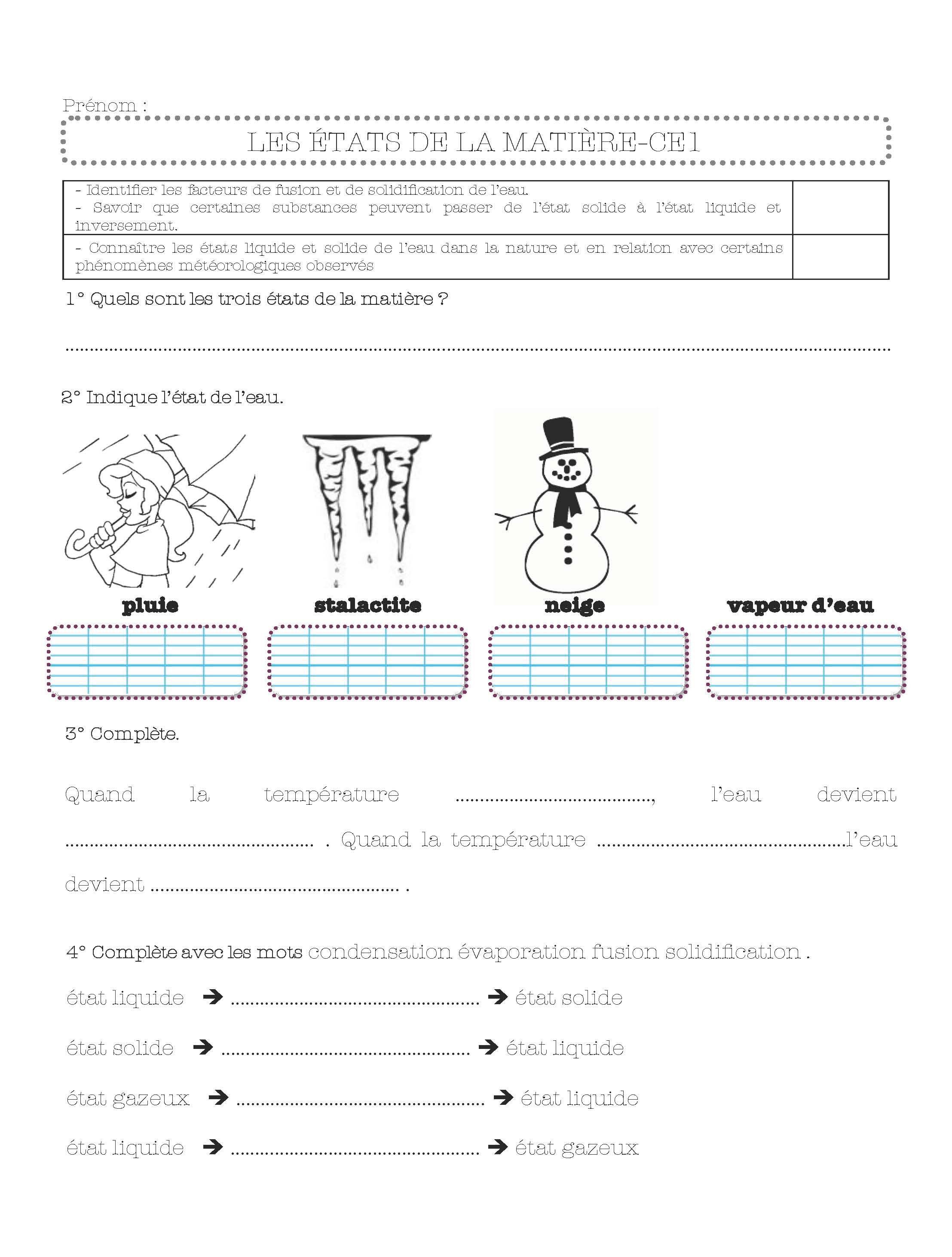 évaluation états De L eau Ce1 Pdf
