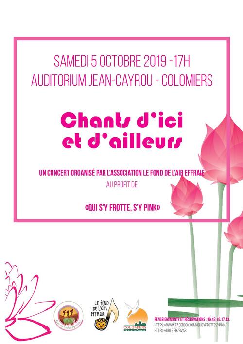 Concert du samedi 5 octobre 2019, au profit de qui s'y frotte s'y pink ! 