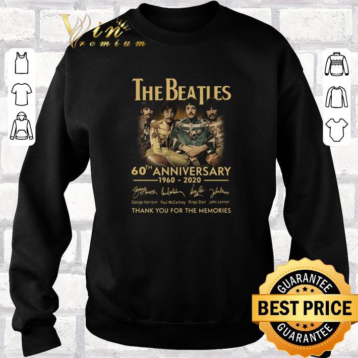Top The Beatles 60th anniversary thank you for the memories signed shirt