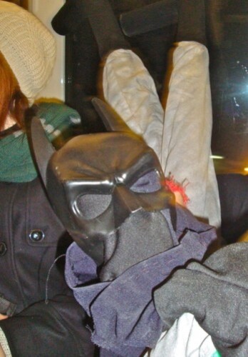 Batman mannequin métro masque