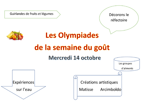 OLYMPIADES : La semaine du goût