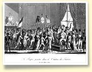 Le 20 juin: le rooi face au peule devant le palais des Tuileries