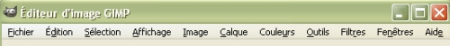 La barre des menus dans GIMP