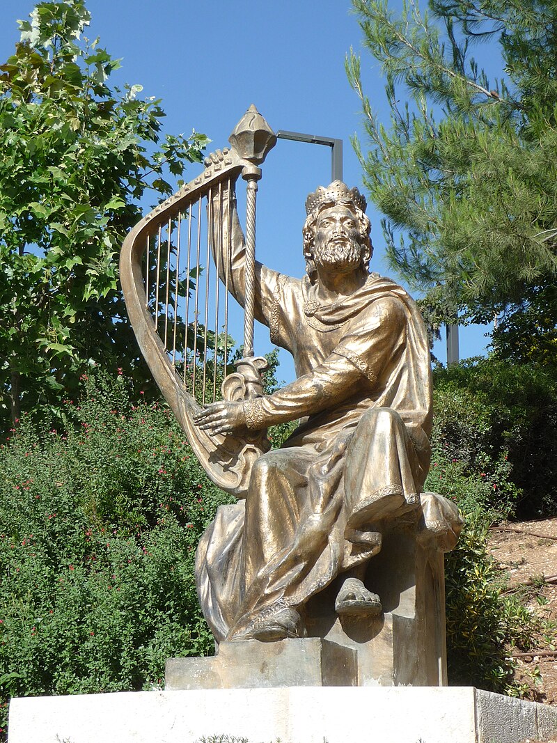 Statue de David sur le mont Sion à Jérusalem.