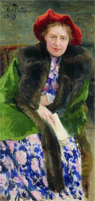 Portrait of Nadezhda Borisovna Nordman-Severova, 1909 Ilya Repin