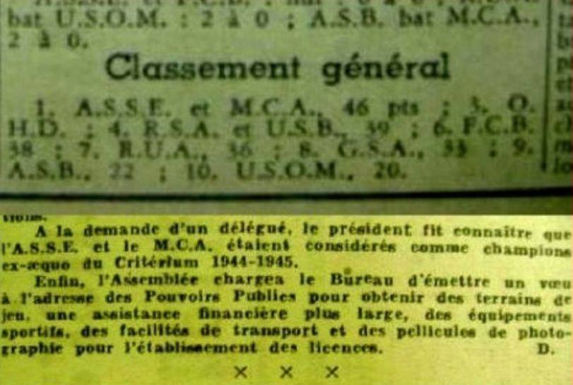 MCA et ASSE Champions
