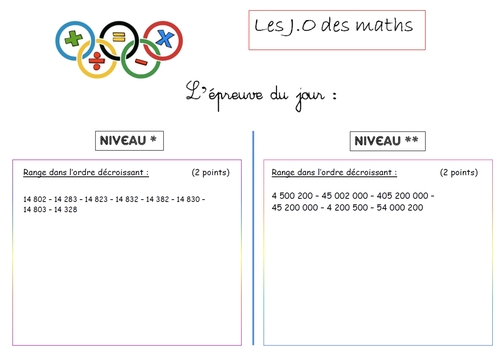 Les J.O des maths