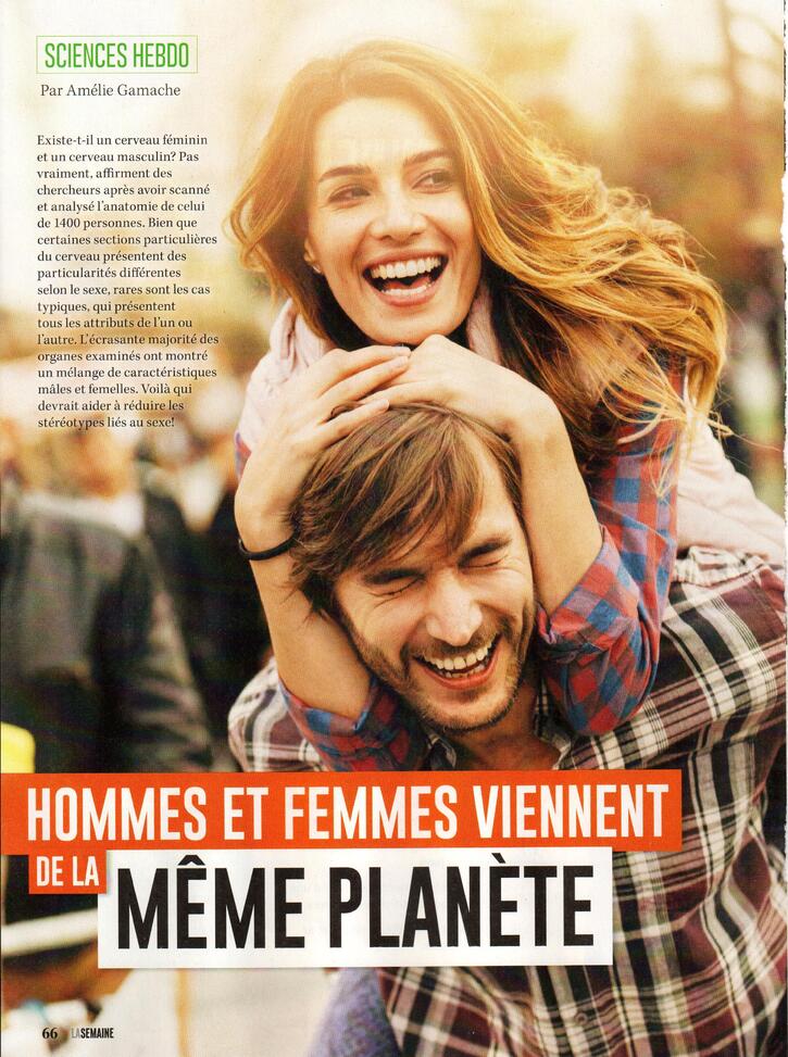 Sciences 2:  Hommes et Femmes viennent de la même planète et autres nouvelles (2 pages)