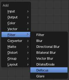 Pour ajouter le node Defocus