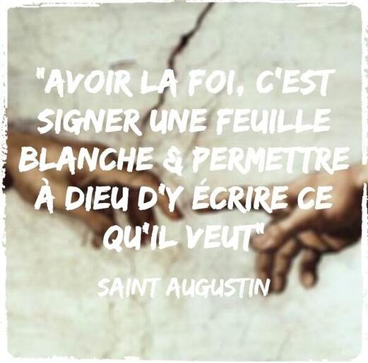 Citations de Saints on Twitter: ""Avoir la foi, c'est signer une feuille  blanche & permettre à Dieu d'y écrire ce qu'il veut" Saint Augustin # citation http://t.co/J6wETrYBEc"