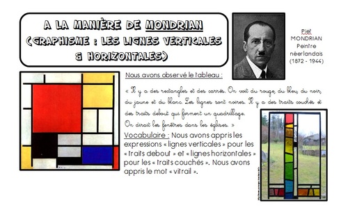 Graphisme - Période 01 : à la manière de Mondrian.