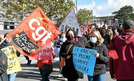 À Brest, environ 1 500 manifestants mobilisés « pour la défense des salaires et des retraites »   (LT.fr-5/10/21-11h41)