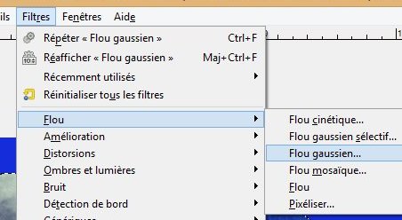 GIMP Appliquer un flou gaussien