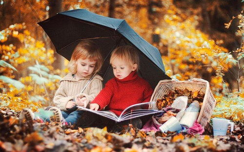 Enfants en automne