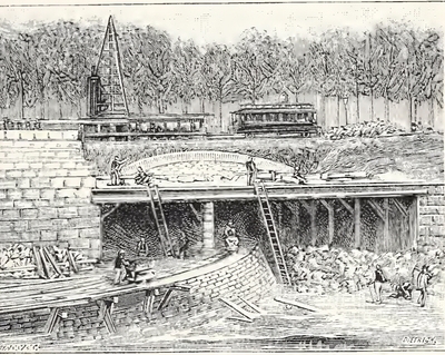 Tunnel travaux Gr Palais pour expo 1900
