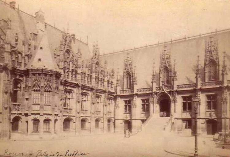Le Palais de Justice de Rouen, ancien Palais du Parlement de Normandie (photographie tirée sur papier albuminé