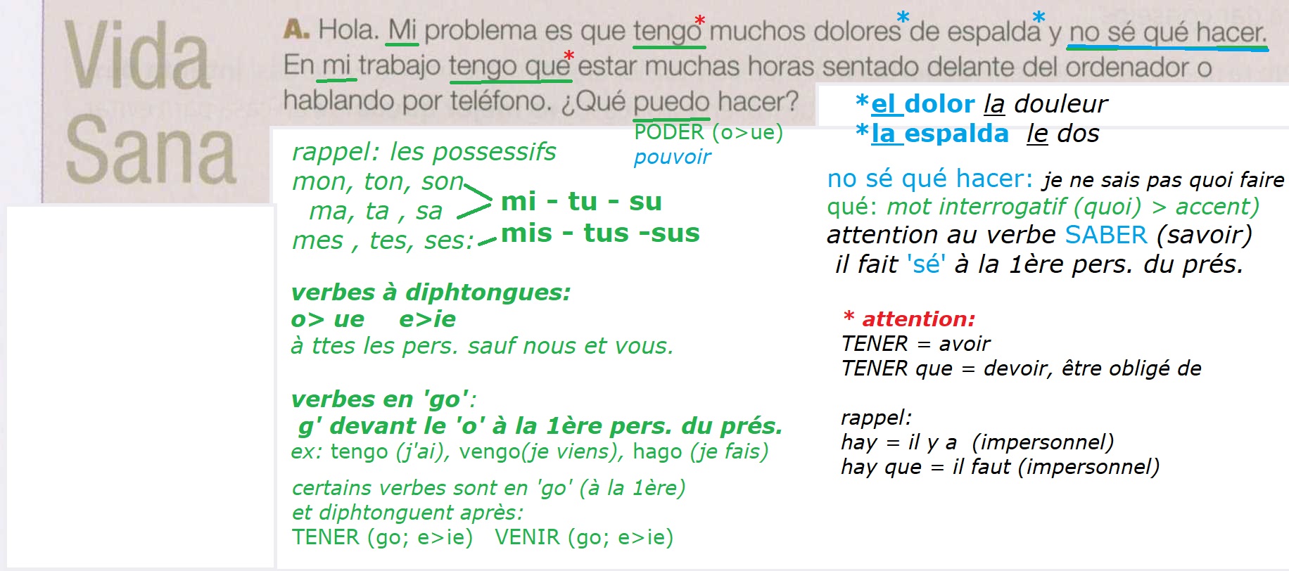 Verbes A Diphtongues Espagnol Liste Cahier de textes - (page 3) - Espagnol