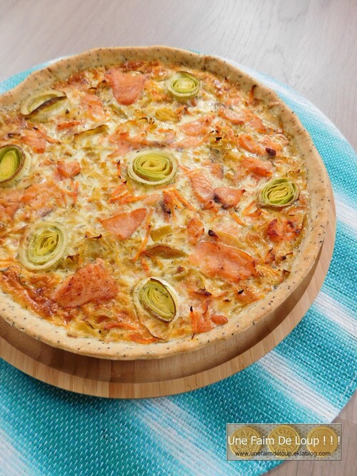 Tarte aux poireaux et saumon fumé