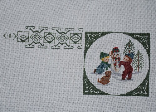 Broderie : Jeux dans la neige...