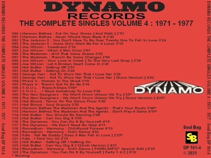 Dynamo Records : CD " Dynamo Records The Complete Singles Volume 4 - 1971-1975 " Soul Bag Records DP 161-4 [ FR ]