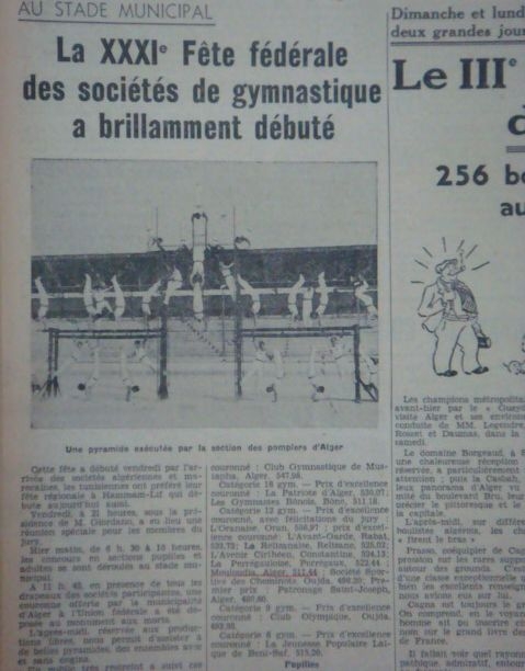 samedi 13.4.1938 mca gymnastique au municipal
