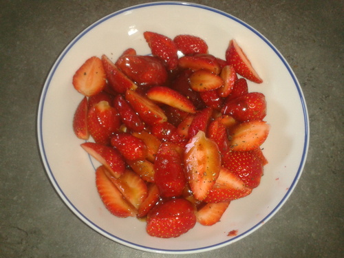 salade de fraise vinaigre balsamique miel