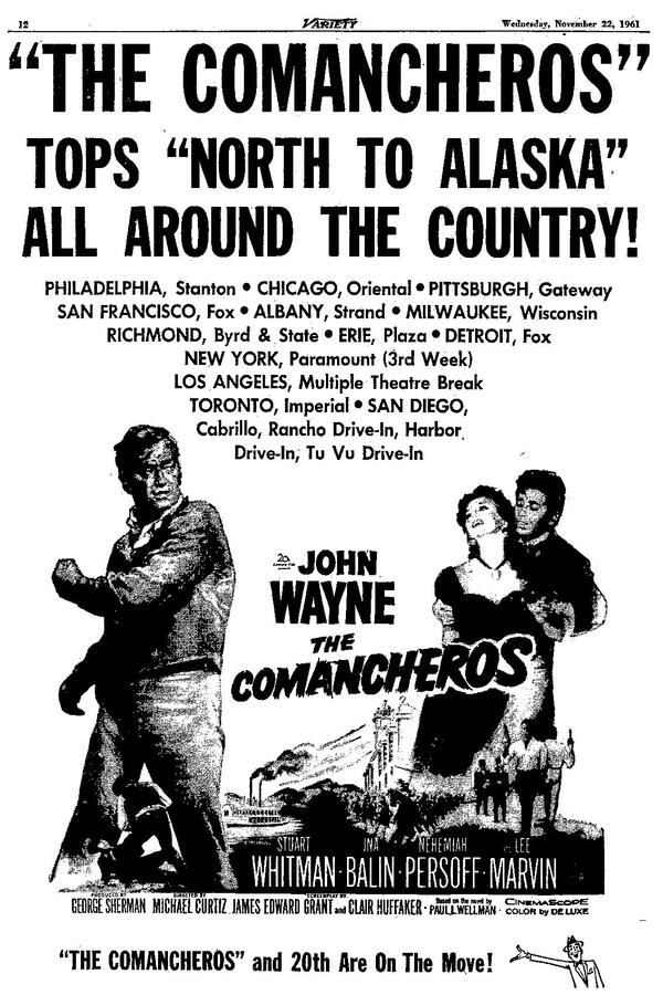 THE COMANCHEROS (LES COMANCHEROS) box office usa 1961 