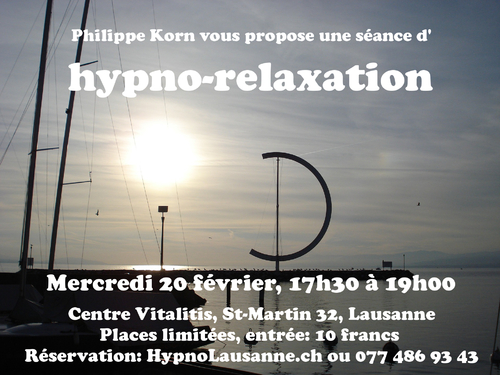 Hypno-relaxation mercredi 20 à Lausanne, découvrez l'hypnose