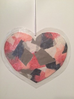 Coeur pastel en patchwork (collage)