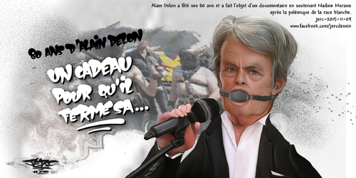 dessin de JERC du lundi 09 novembre 2015 caricature Alain Delon, Je ressemble à Alain Deloin !!! www.facebook.com/jercdessin