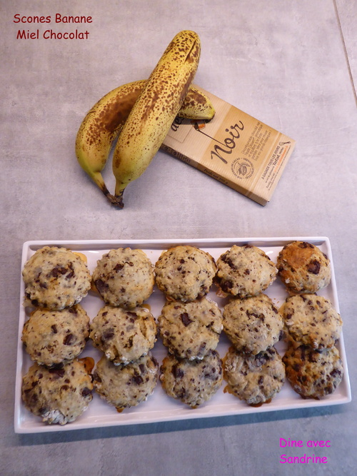 Des Scones à la Banane, Miel et Chocolat