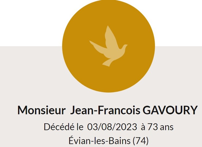 Jean-François Gavoury est décédé