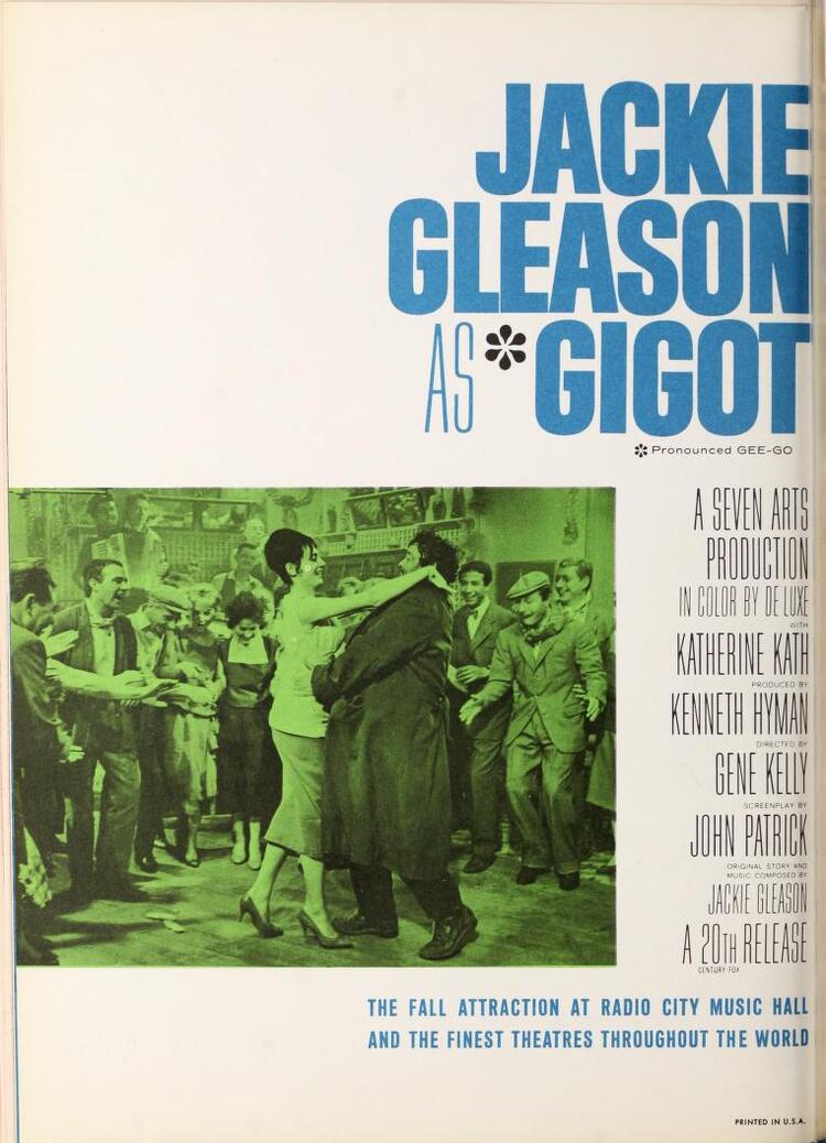 GIGOT (GIGOT LE CLOCHARD DE BELLEVILLE) BOX OFFICE USA 1962