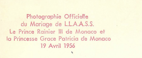 MARIAGE PRINCIER 1956 - MONACO