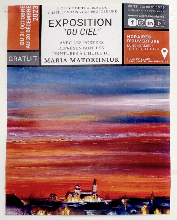 Mariia Matokhniuk a exposé à l'Office du Tourisme ses superbes ciels colorés