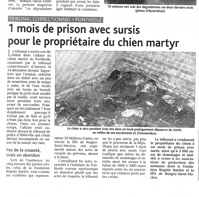 Article du Journal d'Abbeville - Black le Martyr de Ponthoile