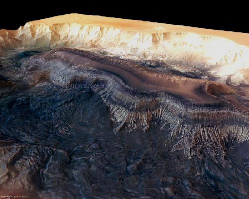 Mars - Hebes Chasma en 3D