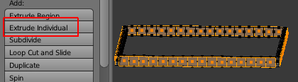 Cliquer le bouton Extrude Individual