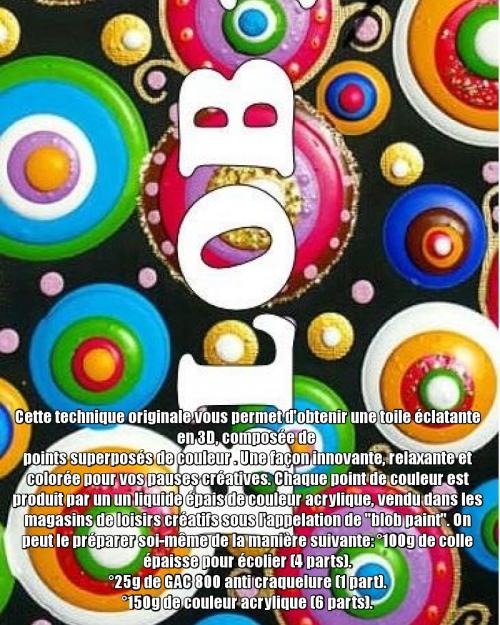 Dessin et peinture - vidéo 3361 : Comprendre et réaliser la peinture en 3D ou "blob paint" - peinture acrylique épaisse.