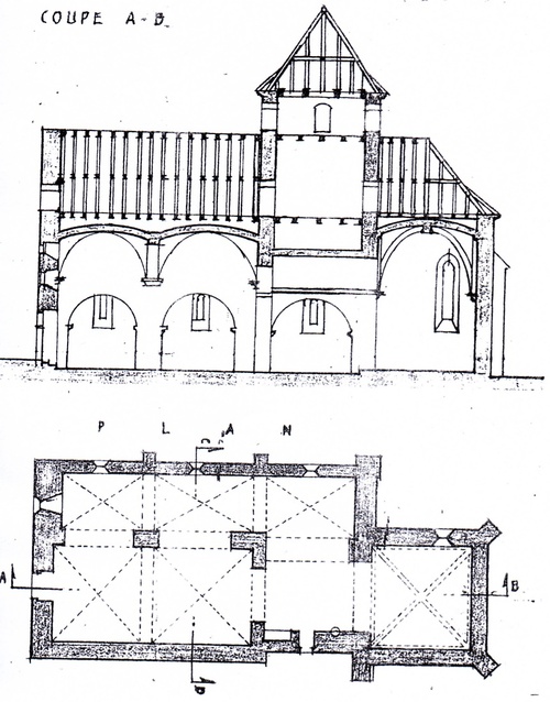 Plan de l'église de Gigouzac