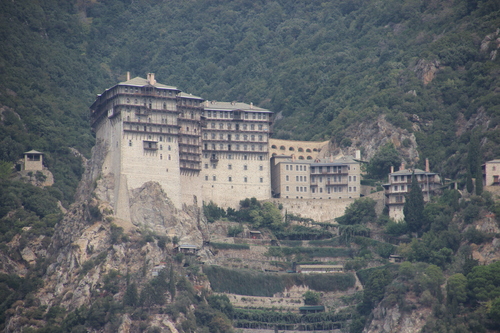 le mont Athos, monastères vus au cours de la croisière