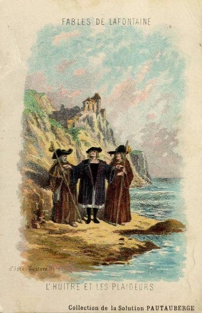 L’Huître et les Plaideurs d’après une gravure de Gustave Doré