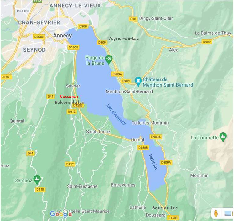 Autour du lac d'Annecy : carte et sommaire - Saut-de-Loup